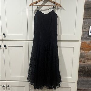 Vintage Amy Rose lace spaghetti strap drop waist Elegant Black Lace Dress